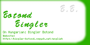 botond bingler business card